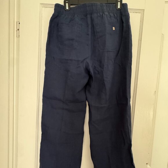 Lilly Pulitzer 31" Deri Linen Palazzo Pant in True Navy - Picture 5 of 6